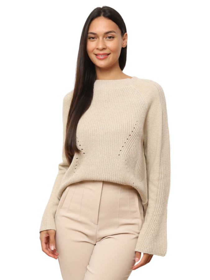 Pull à fils brillants et manches papillon