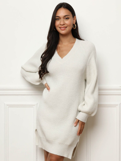 Robe pull avec fils brillants