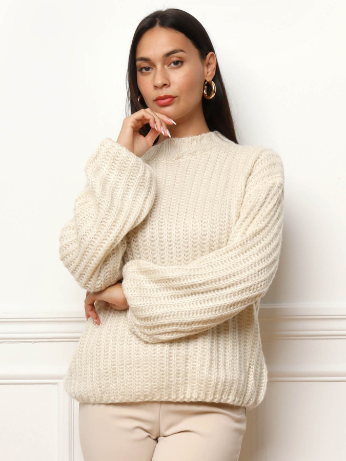Pull en maille côtelée