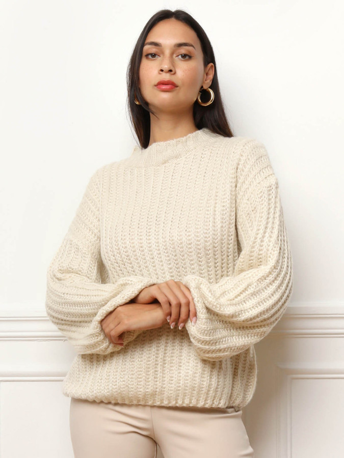 Pull en maille côtelée