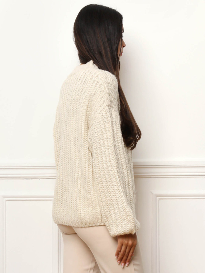 Pull en maille côtelée