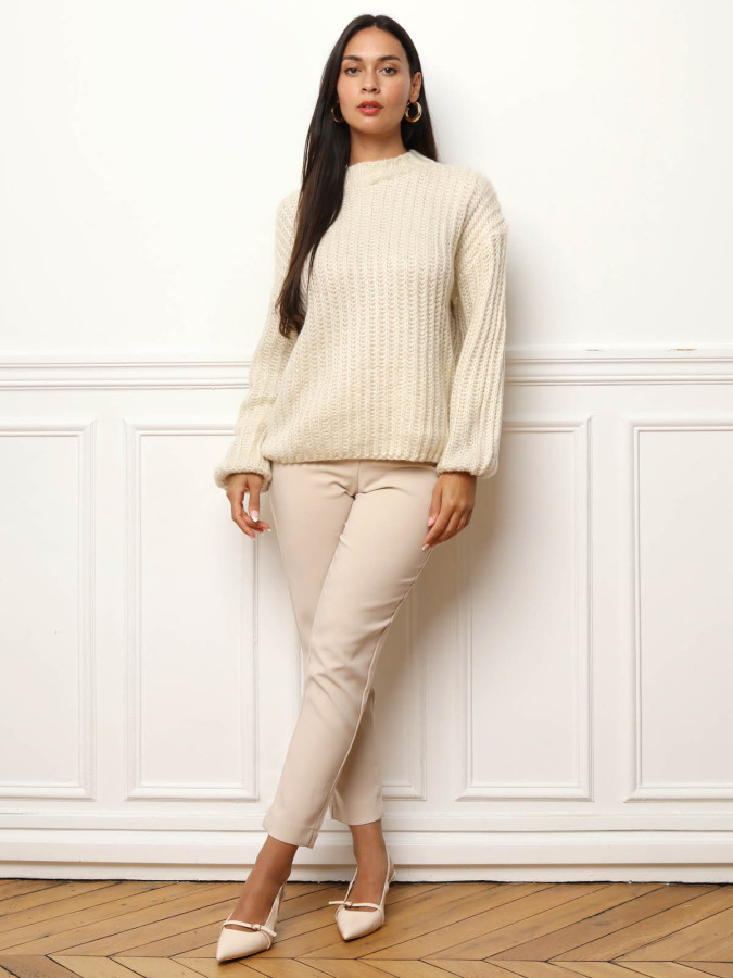 Pull en maille côtelée