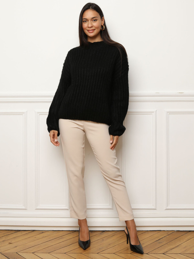 Pull en maille côtelée