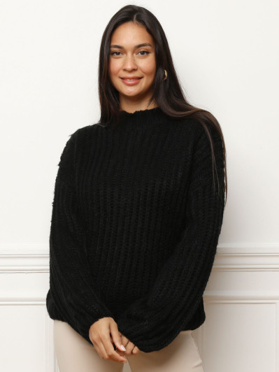 Pull en maille côtelée