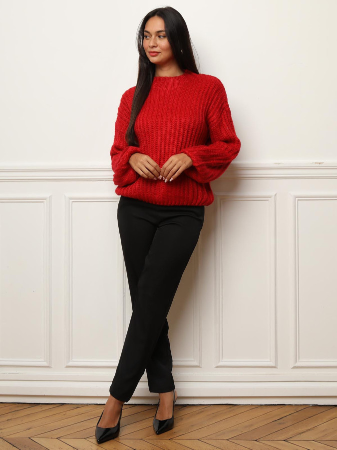 Pull en maille côtelée