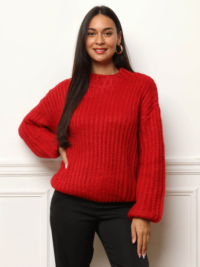 Pull en maille côtelée