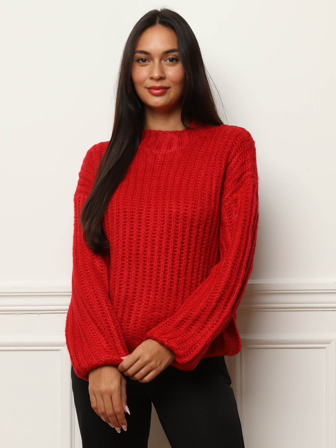 Pull en maille côtelée