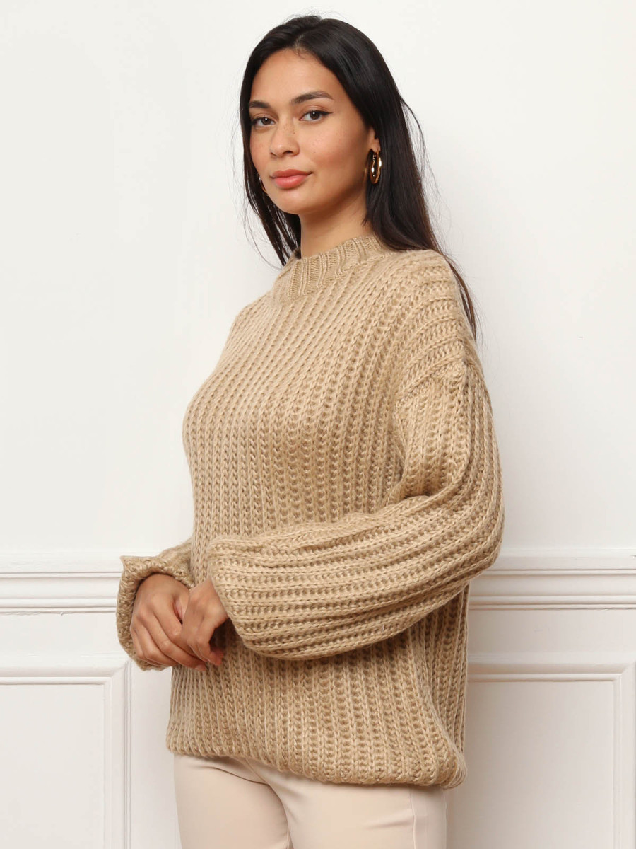 Pull en maille côtelée