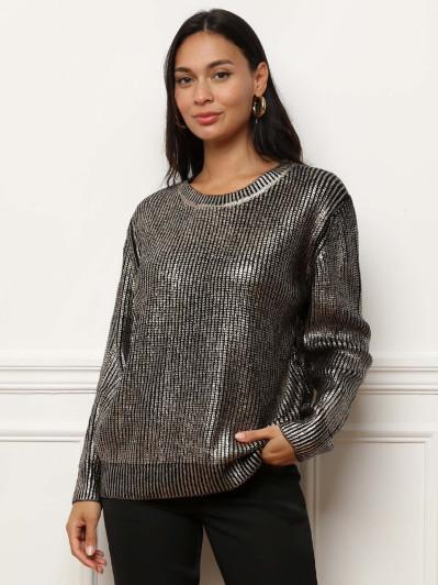 Pull en maille métallisée