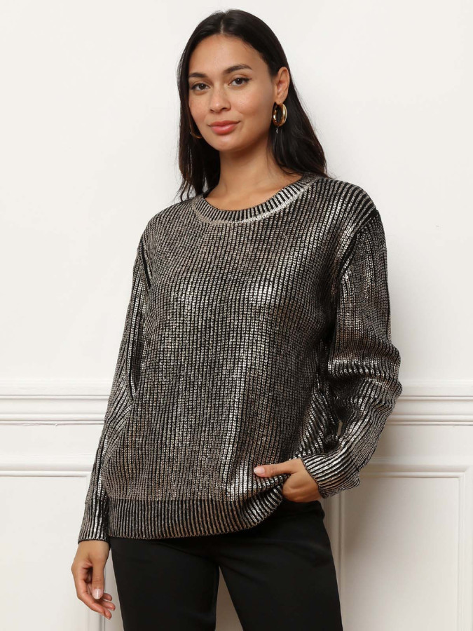 Pull en maille métallisée