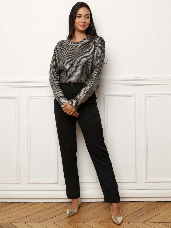 Pull en maille métallisée