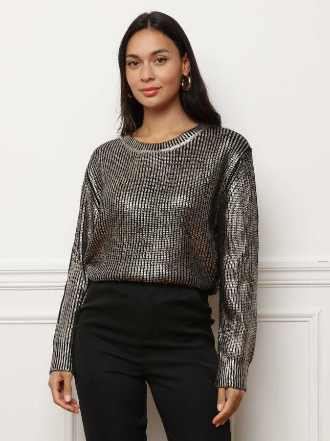 Pull en maille métallisée
