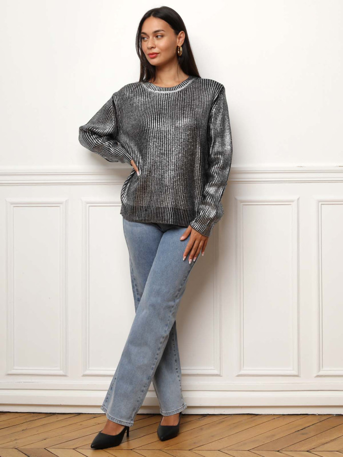 Pull en maille métallisée