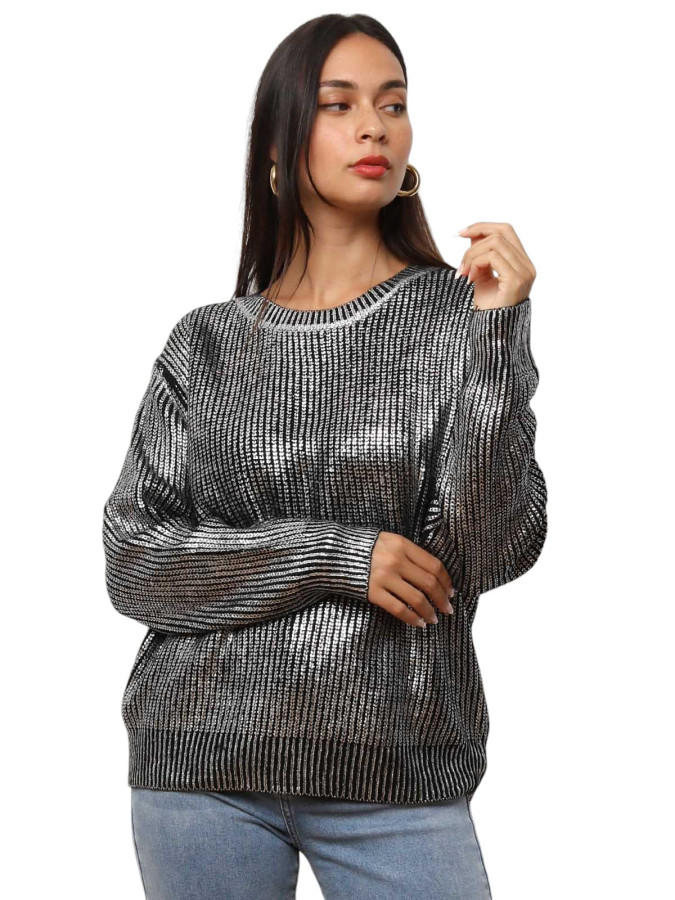 Pull en maille métallisée