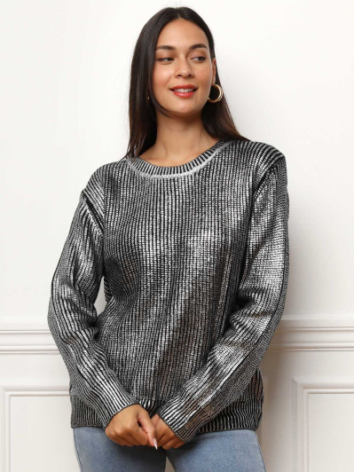 Pull en maille métallisée