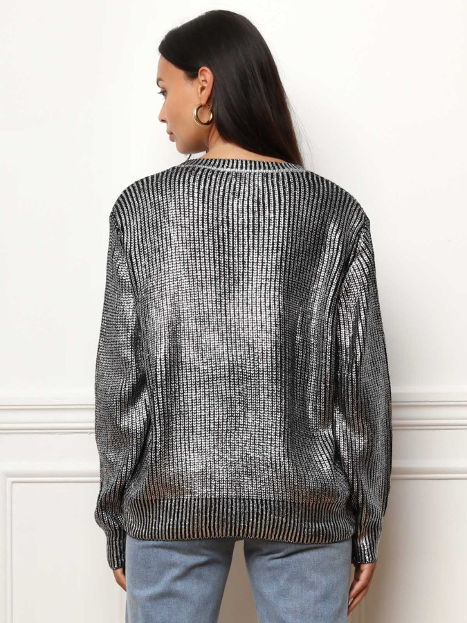 Pull en maille métallisée