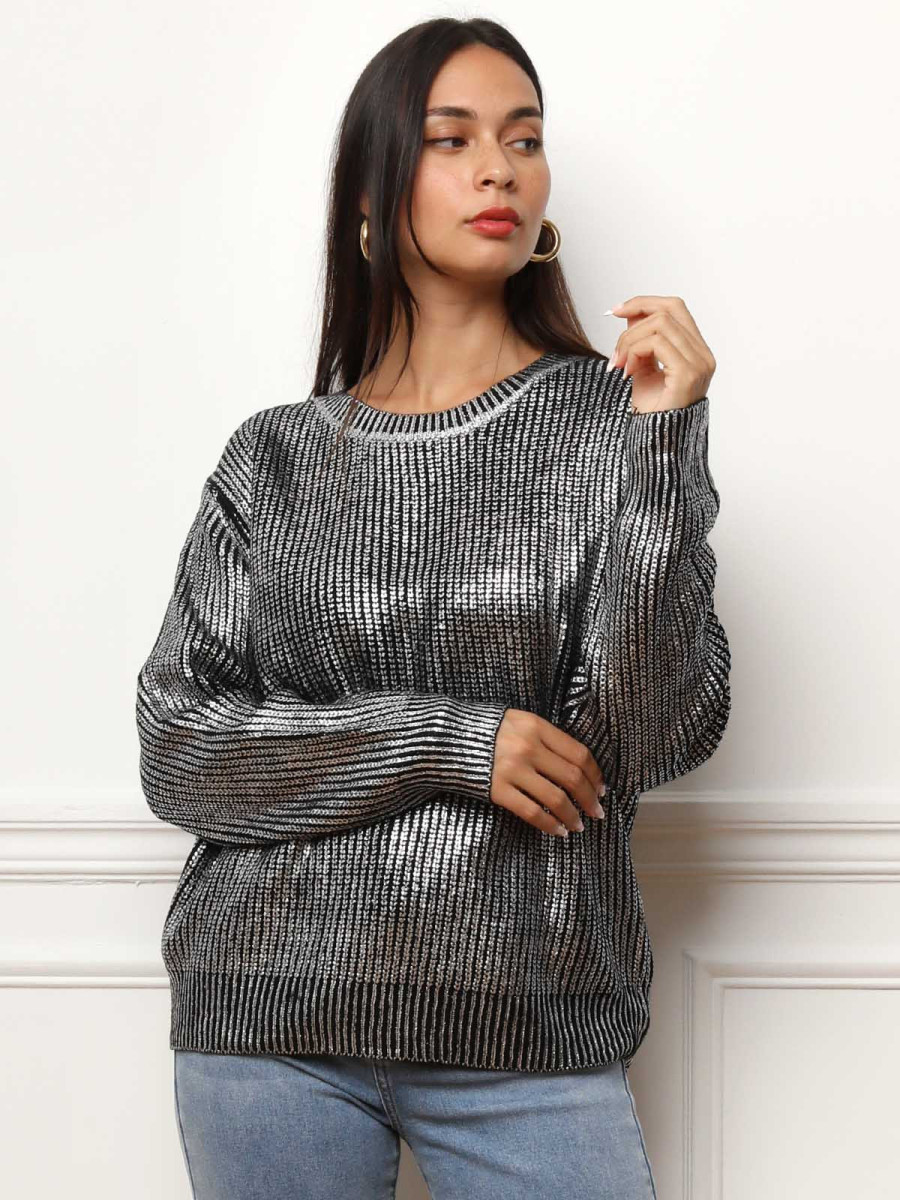 Pull en maille métallisée
