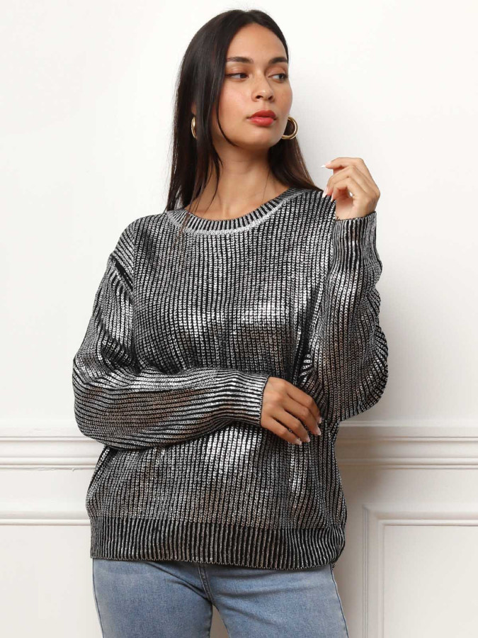 Pull en maille métallisée