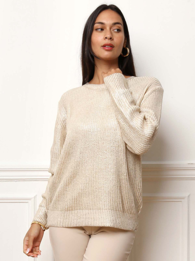 Pull en maille métallisée