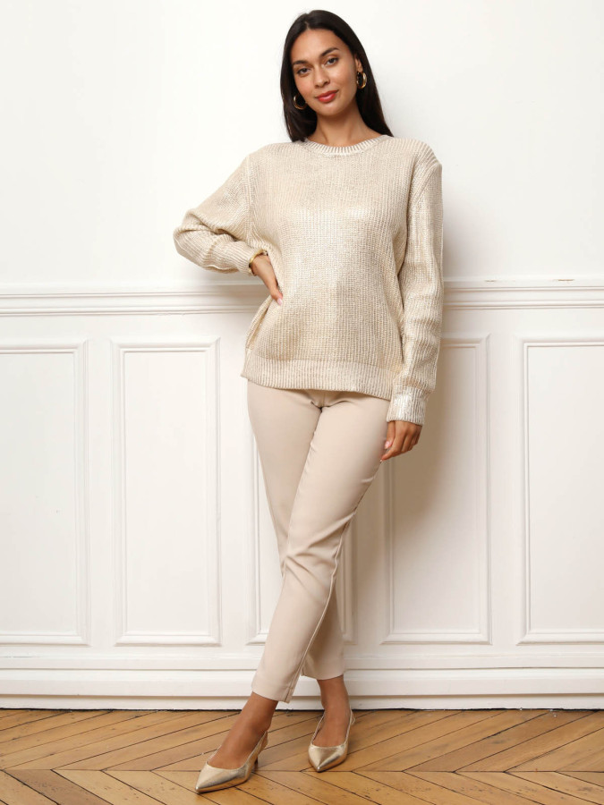Pull en maille métallisée