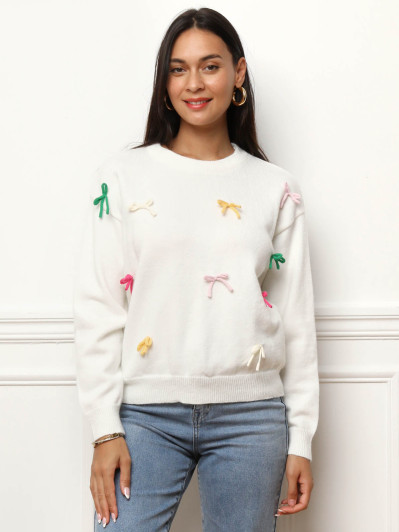 Pull ample avec nœuds colorés