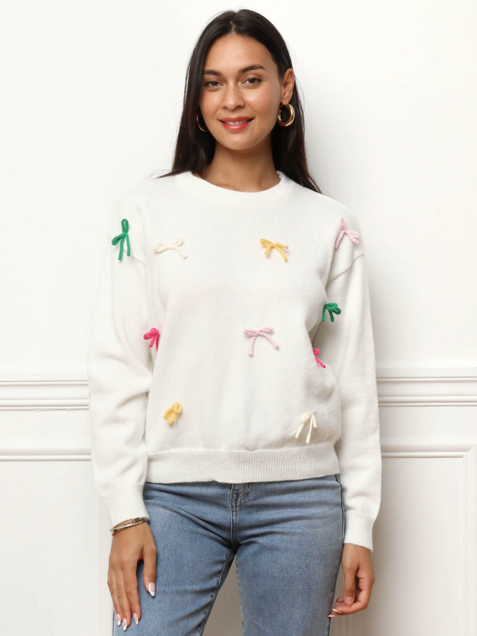 Pull ample avec nœuds colorés