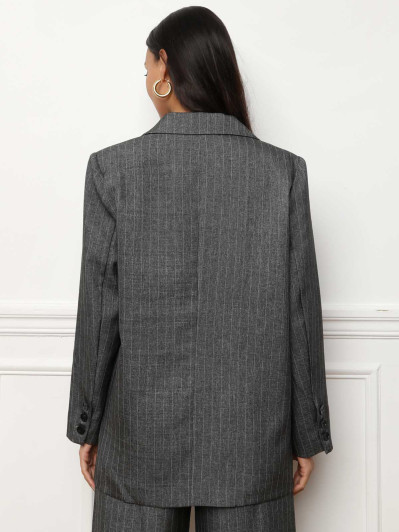 Veste de costume croisée à rayures