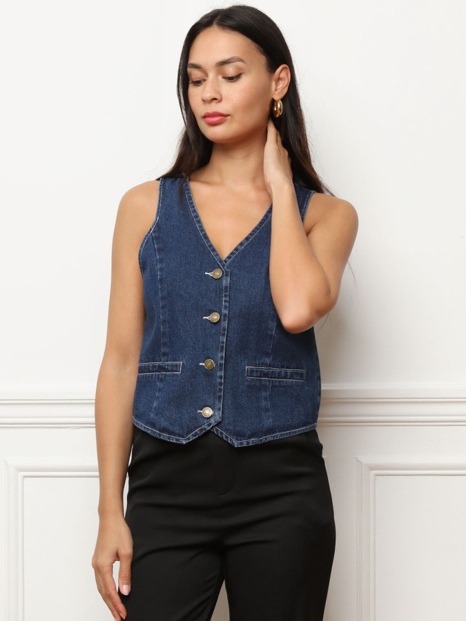 Gilet sans manches en denim