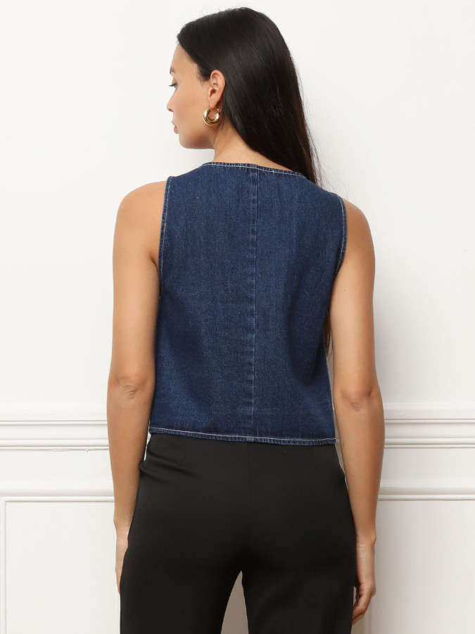Gilet sans manches en denim