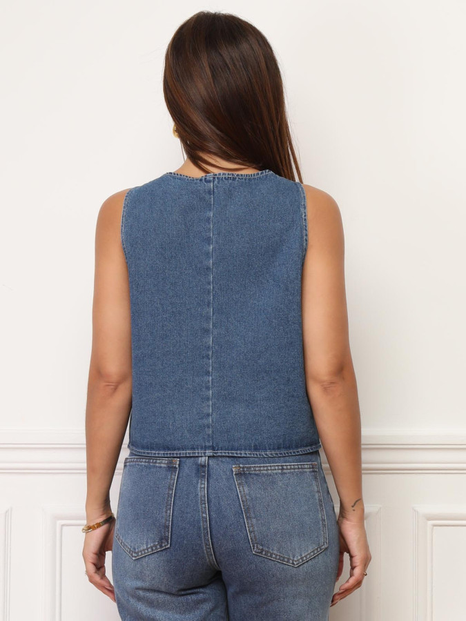 Gilet sans manches en denim
