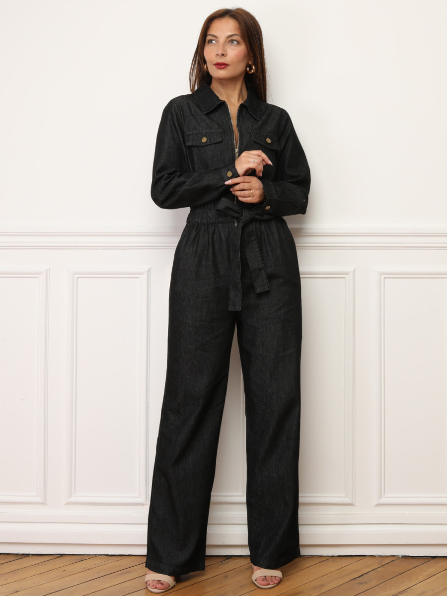 Combinaison en denim à zip
