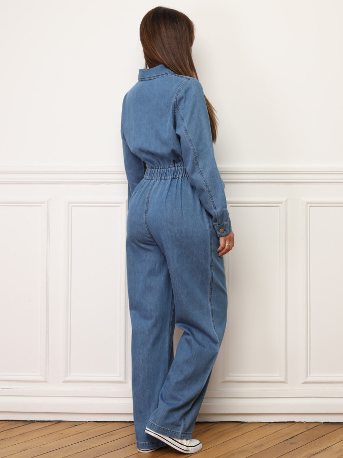 Combinaison en denim à zip