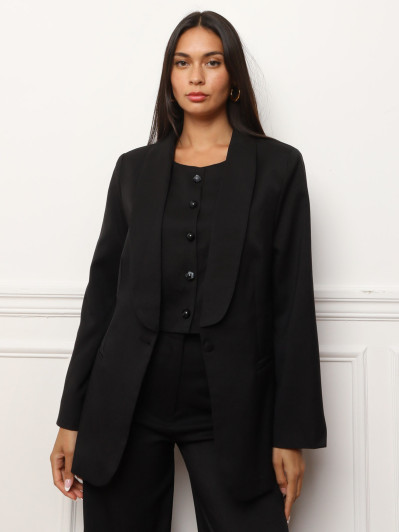 Veste de costume oversize à col châle