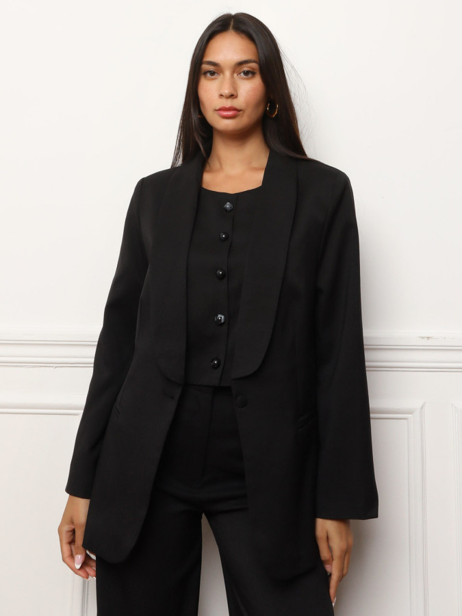 Veste de costume oversize à col châle