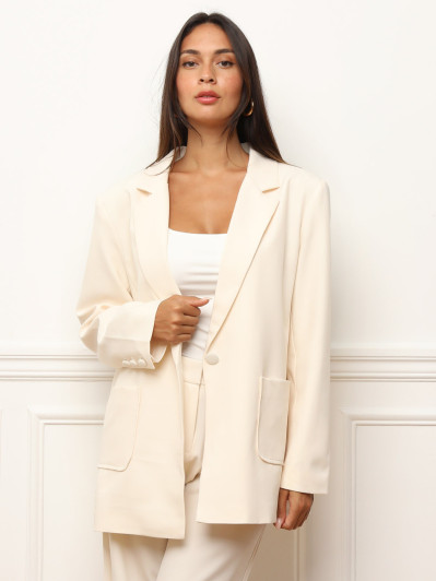 Blazer oversize à double poches plaquées