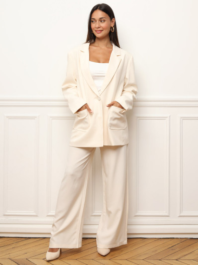 Blazer oversize à double poches plaquées
