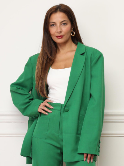 Blazer oversize à double poches plaquées