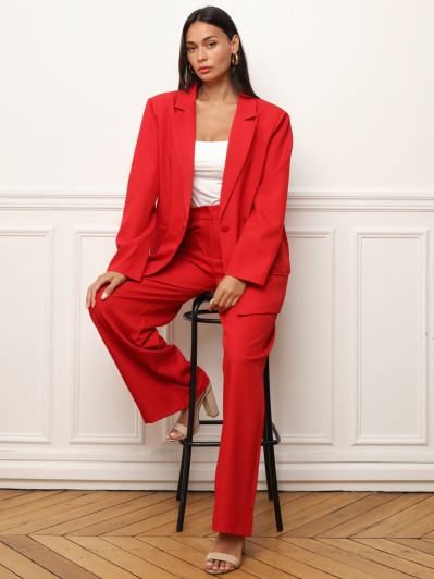 Blazer oversize à double poches plaquées