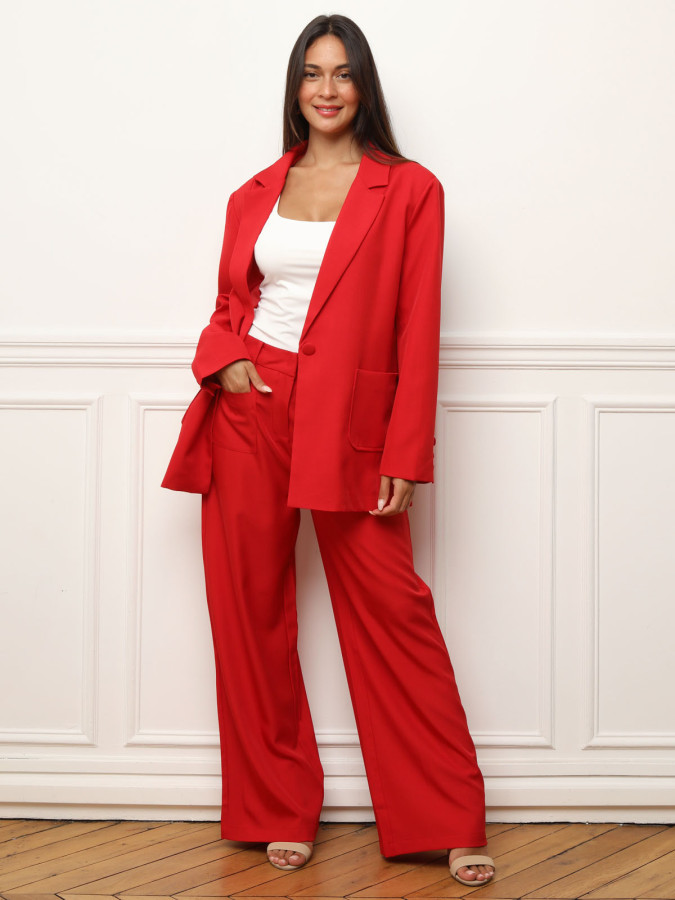 Blazer oversize à double poches plaquées