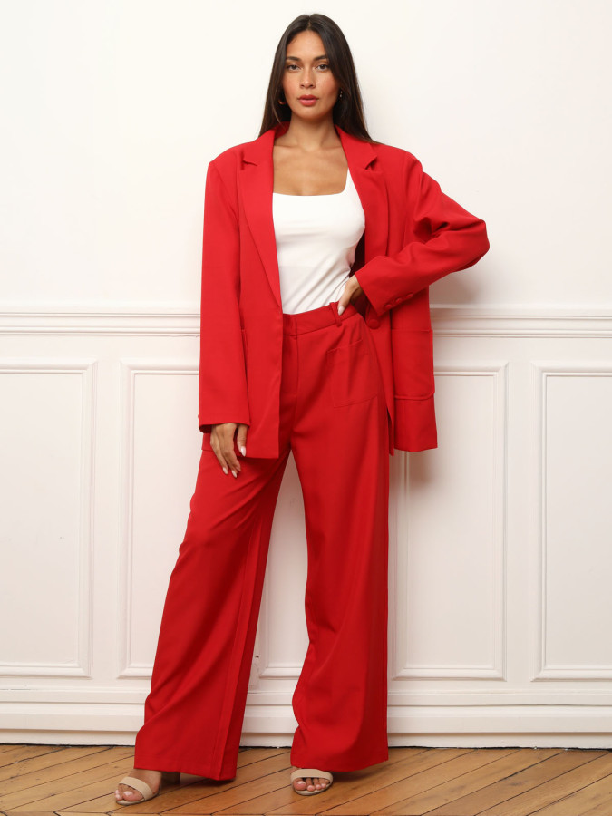 Blazer oversize à double poches plaquées