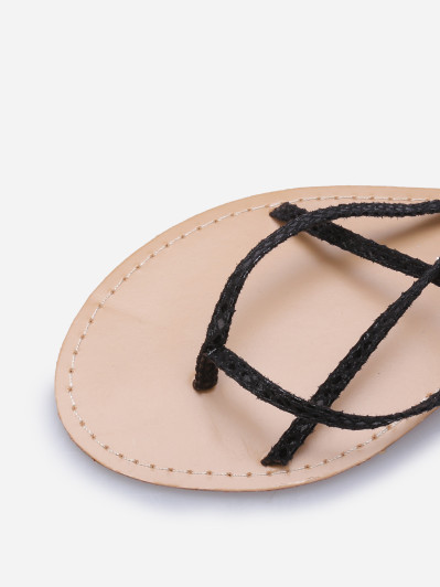 Nu-pieds avec brides croisées à nouer