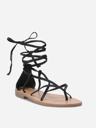 Nu-pieds avec brides croisées à nouer