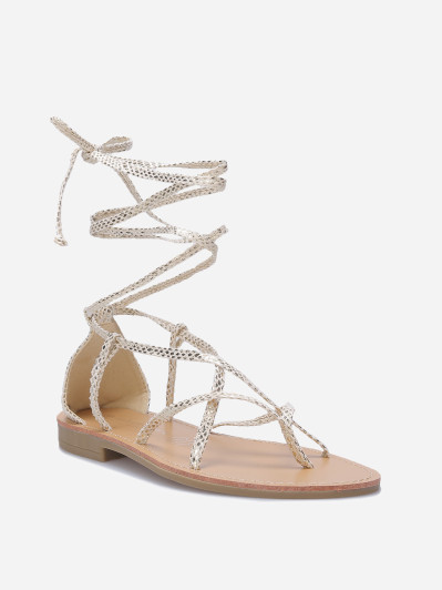 Nu-pieds avec brides croisées à nouer