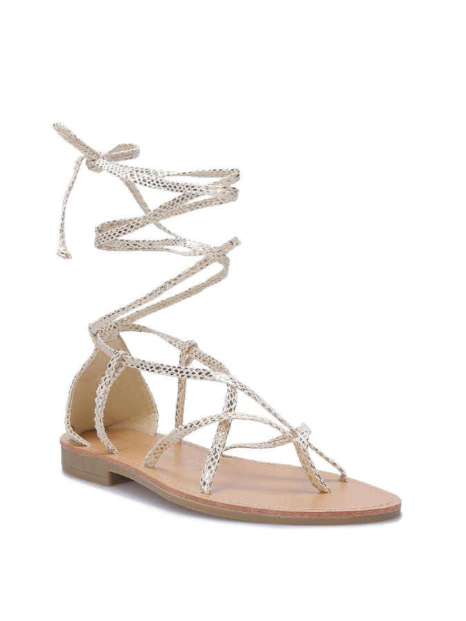 Nu-pieds avec brides croisées à nouer