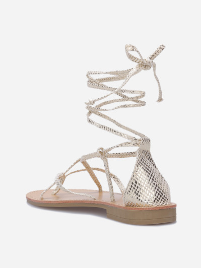 Nu-pieds avec brides croisées à nouer