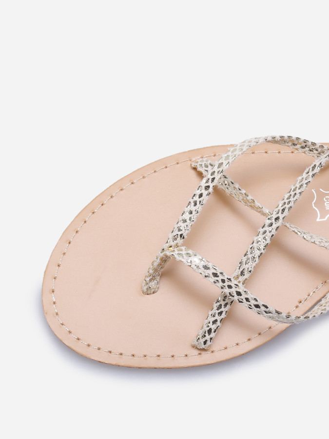 Nu-pieds avec brides croisées à nouer