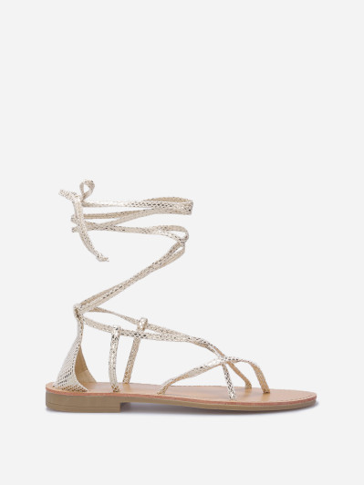 Nu-pieds avec brides croisées à nouer