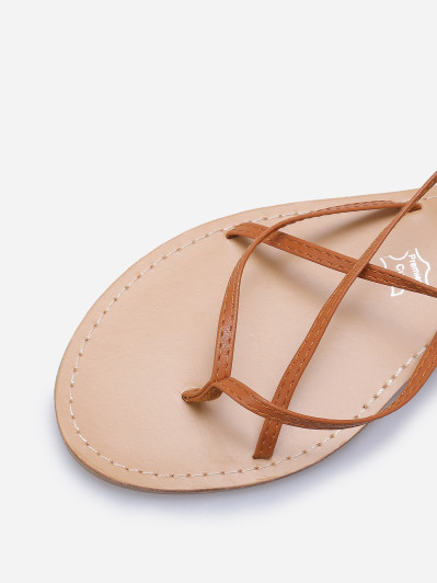 Nu-pieds avec brides croisées à nouer