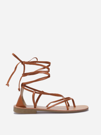 Nu-pieds avec brides croisées à nouer