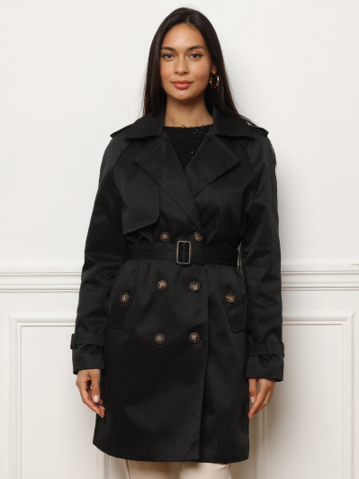 Trench mi-long à boutons marbrés